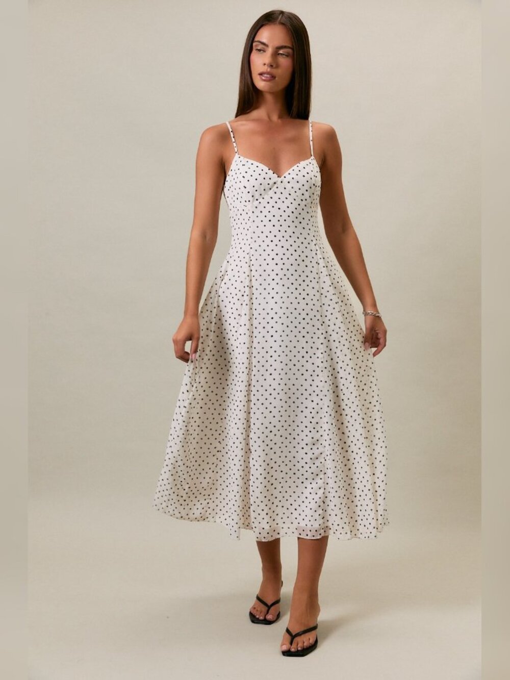 COMING SOON WALK THE WALK POLKA DOT MIDI DRESS